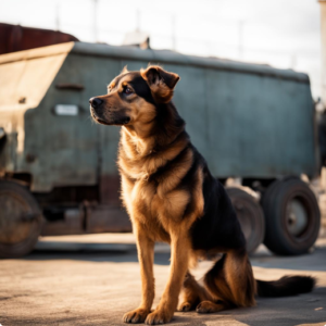 На картинке изображена собака, которая используется для охраны грузов и транспортных средств во время перевозки.
